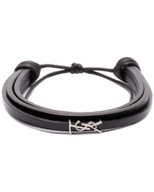 Saint Laurent Logo-Plaque Bracelet - Multicolour