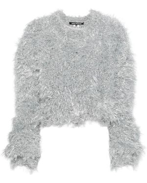 Junya Watanabe Tinsel-Effect Cropped Jumper - Grey