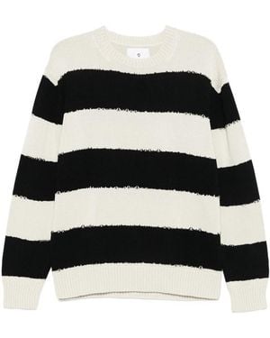Seven Gauge Striped Long-Sleeve Jumper - Black