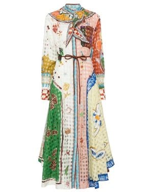 ALÉMAIS Patchwork-Printed Dress - Blue