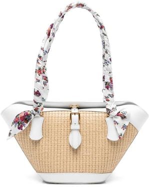 Dolce & Gabbana Floral-Handle Tote Bag - White