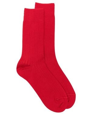 ANT45 Urbana Long Ribbed-Knit Socks - Red