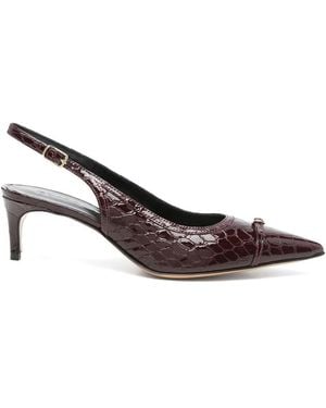 Eraldo Pointed-Toe Leather Court Shoes - Brown