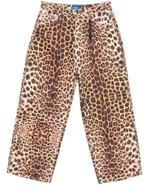 DAGGER Leopard-Print Wide-Leg Jeans - Natural