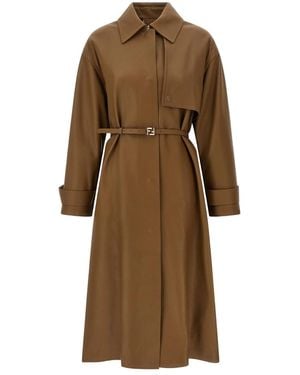 Fendi Coats - Brown