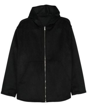 Eraldo Hooded Zip-Up Jacket - Black