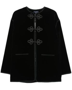 Soeur Lutetia Frog-Fastening Coat - Black