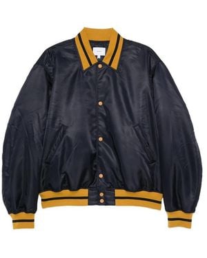 Rhude Logo-Patch Striped-Trim Jacket - Blue