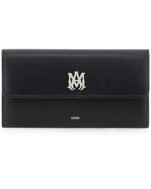 Amiri Leather Wallet On Chain - Black