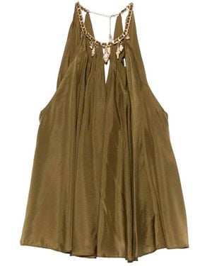 Zimmermann Shell-Embellished Chain-Link Blouse - Green