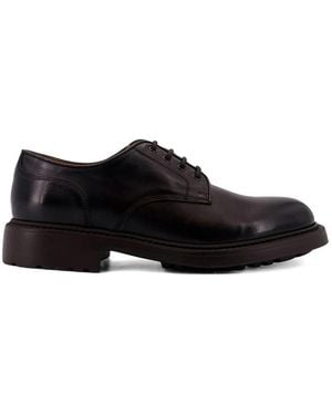 Doucal's Lace-Up Leather Derby Shoes - Black