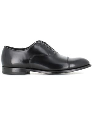 Doucal's Leather Oxford Shoes - Black