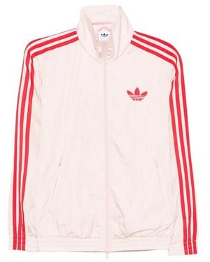 adidas Logo-Embroidered Track Jacket - Pink
