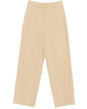 DUNST Pleated Trousers - Natural