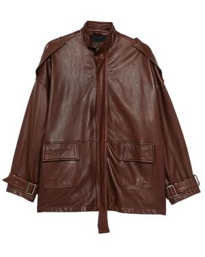 Giorgio Brato Leather Zip-Up Jacket - Brown
