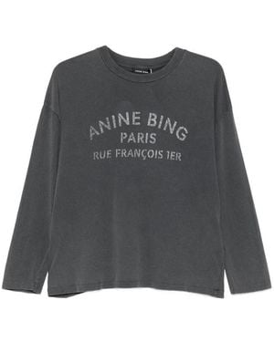 Anine Bing Cotton T-Shirt - Gray