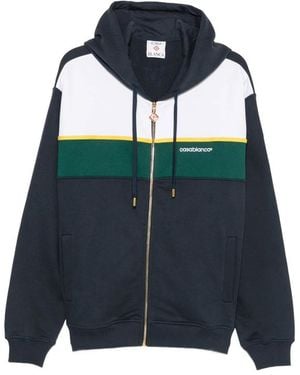 CASABLANCA Colour-Block Zip-Up Hoodie - Blue