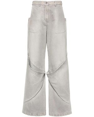 The Attico High-Rise Wide-Leg Jeans - Grey
