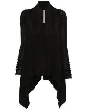 Rick Owens Asymmetric Long-Sleeve Cardigan - Black