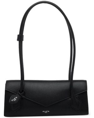 Alaïa Le Teckel Flap Leather Shoulder Bag - Black