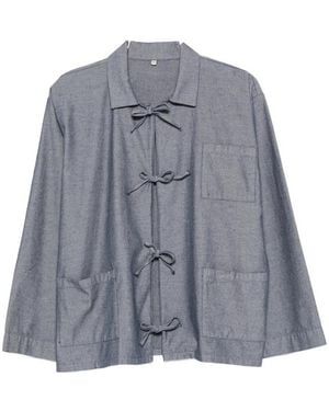 Baserange Liber Bow-Fastening Shirt - Grey