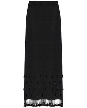 By Malene Birger Estilla Beaded Fringe Maxi Skirt - Black
