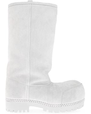 Balenciaga Alaska Fur High Boots - White