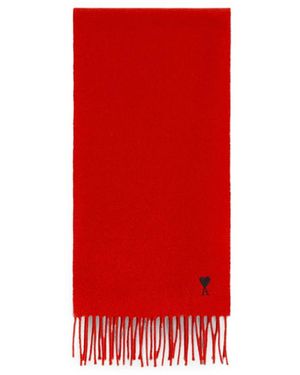 Ami Paris Winter Scarves - Red