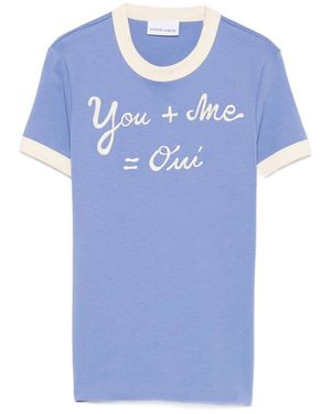 Maison Labiche Embroidered-Detail Cotton T-Shirt - Blue