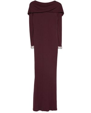 Stephane Rolland Embellished-Cuffs Maxi Dress - Red