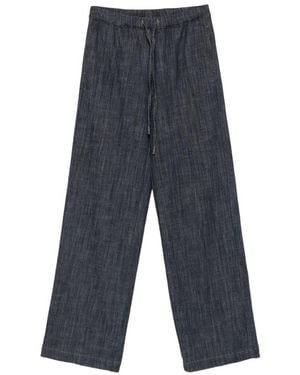 Panicale Drawstring-Waist Wide-Leg Pants - Blue