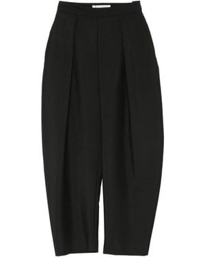Rohe Pleated Wide-Leg Trousers - Black