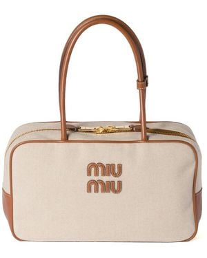Miu Miu Beau Tote Bag - Natural