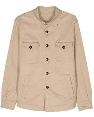 Mazzarelli Long-Sleeve Cargo Shirt - Natural