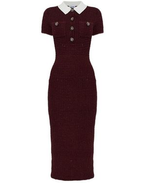 Self-Portrait Knitted Dresses - Red