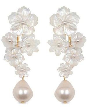 Jennifer Behr Makenzie Floral Drop Earrings - White