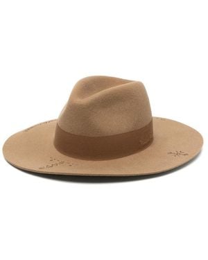 Golden Goose Fedora Heavy Wool Felt Hat - Brown