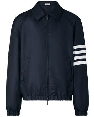 Thom Browne Shiny Ripstop 4-Bar Track Jacket - Blue