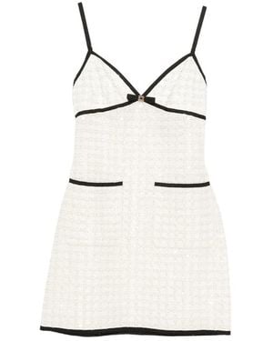 Elie Saab Sequined Mesh Mini Dress - White