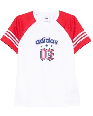 adidas Logo-Print T-Shirt - Red