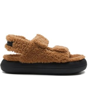 Moonboot Shearling Sandals - Brown