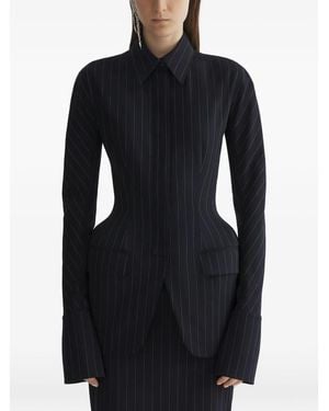 Mugler Pinstripe Tailored Jacket - Black