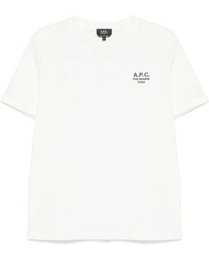 A.P.C. A. P.C. Logo-Embroidered Cotton T-Shirt - White