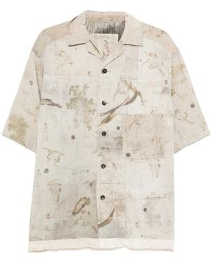 Ziggy Chen Buttoned Print Shirt - Natural