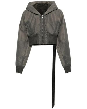 Rick Owens Cropped Hooded Jacket - Gray