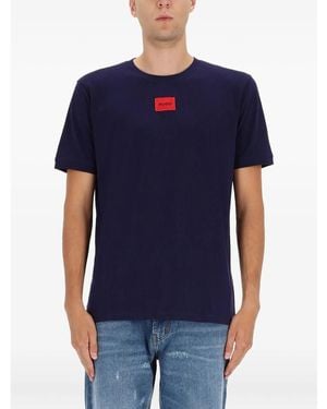 HUGO Logo-Patch T-Shirt - Blue
