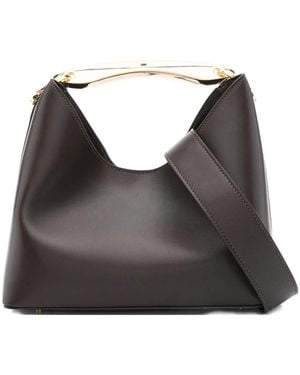 Elleme Boomerang Top-Handle Leather Tote Bag - Black