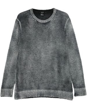 Avant Toi Frayed Crew-Neck Jumper - Grey