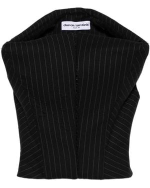 Duran Lantink Pinstripe Cropped Top - Black