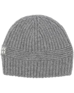 Miu Miu Logo-Patch Beanie Hat - Gray